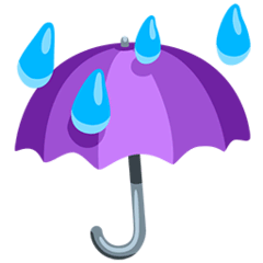 Paraguas con lluvia Emoji Messenger