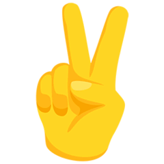Victory Hand Emoji in Messenger