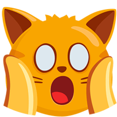 Vor Angst schreiende Katze Emoji Messenger