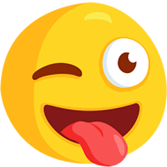 😜 Visage tirant la langue et clignant d’un œil Emoji in Messenger