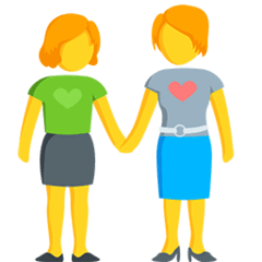 👭 Duas mulheres de mãos dadas Emoji nos Messenger