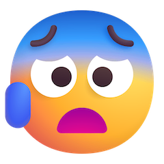 Cara com boca aberta e suor frio Emoji Windows