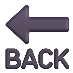 Freccia nera rivolta verso sinistra con testo BACK Emoji Windows