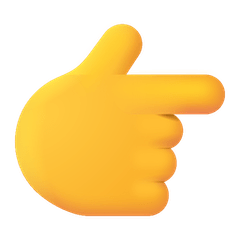 Dorso de una mano con el dedo índice señalando hacia la derecha Emoji Windows