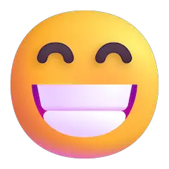 😁 Cara con amplia sonrisa y ojos sonrientes Emoji en Windows
