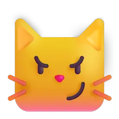 Tête de chat avec sourire en coin Émoji Windows
