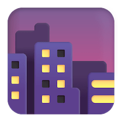 Cidade ao anoitecer Emoji Windows