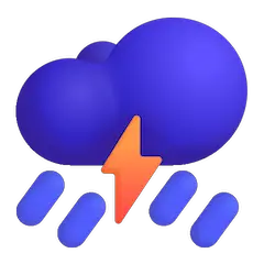 Nuvola con fulmine e pioggia Emoji Windows