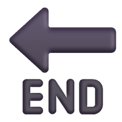 🔚 Freccia nera rivolta verso sinistra con testo END Emoji su Windows
