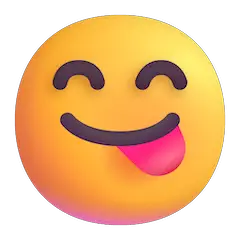 Faccina sorridente che si lecca i baffi Emoji Windows