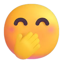 Faccina che arrossisce con la mano sopra alla bocca Emoji Windows