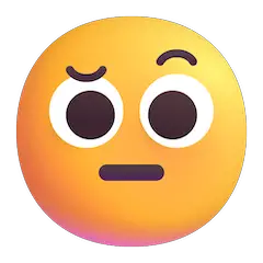 Gesicht mit hochgezogener Augenbraue Emoji Windows