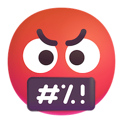 🤬 Faccina con la bocca coperta di simboli Emoji su Windows