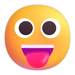Faccina con la lingua fuori Emoji Windows