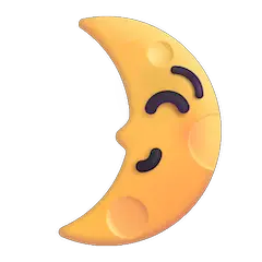 🌛 Luna en cuarto creciente con cara Emoji en Windows