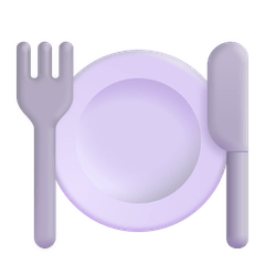 Fourchette et couteau avec assiette Émoji Windows