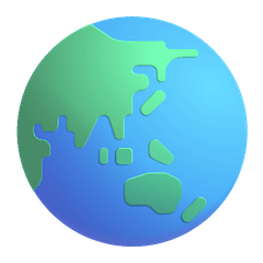 Глобус с Азией и Австралией Эмодзи в Windows