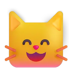 Tête de chat avec large sourire Émoji Windows