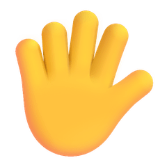 Mano levantada con dedos extendidos Emoji Windows