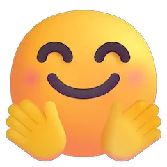Fröhliches Gesicht mit umarmenden Händen Emoji Windows