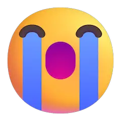 Loudly Crying Face Emoji on Windows