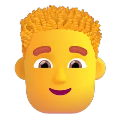 Homem com cabelo encaracolado Emoji Windows
