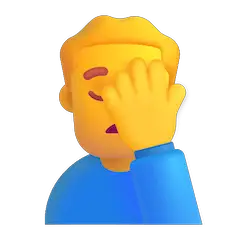 Uomo che si copre il volto con la mano Emoji Windows