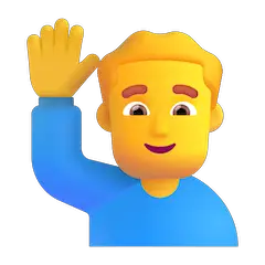Homem com a mão levantada Emoji Windows