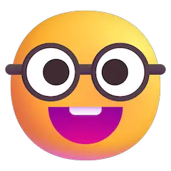 🤓 Cara sorridente com oculos Emoji nos Windows