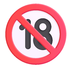 🔞 Dilarang Untuk Usia Delapan Belas Tahun Ke Bawah Emoji Di Windows