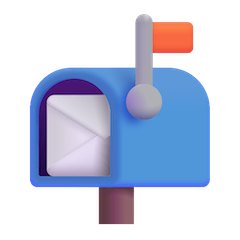 Открытый почтовый ящик с поднятым флажком Эмодзи в Windows