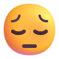 Trauriges nachdenkliches Gesicht Emoji Windows