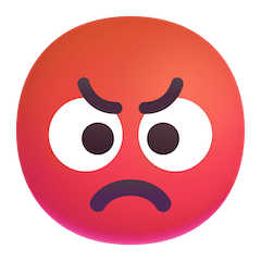 Rotes verärgertes Gesicht Emoji Windows