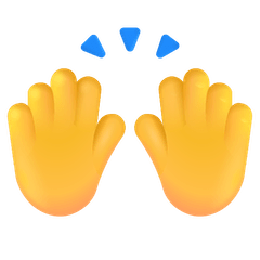 Mãos no ar em celebração Emoji Windows