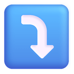 ⤵️ Freccia ricurva rivolta verso il basso che punta a destra Emoji su Windows