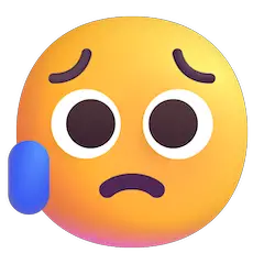 😥 Cara de decepcion y alivio Emoji en Windows