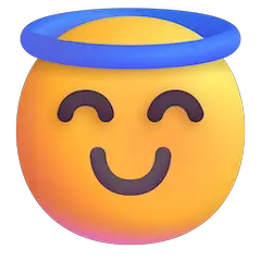 😇 Cara sorridente com auréola Emoji nos Windows