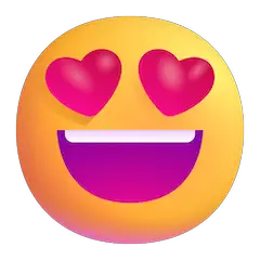 Faccina sorridente con gli occhi a forma di cuore Emoji Windows