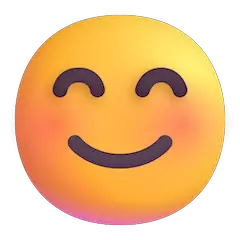 😊 Cara sorridente com olhos semifechados Emoji nos Windows