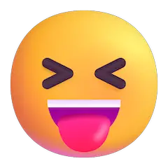 Faccina con gli occhi chiusi che fa la linguaccia Emoji Windows