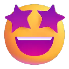 Faccina con occhi a forma di stella Emoji Windows