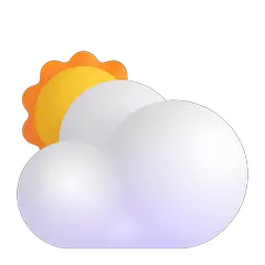 Sol detrás de una nube grande Emoji Windows