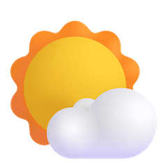 Sun Behind Small Cloud Emoji on Windows