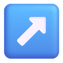 Freccia rivolta verso destra che punta in alto Emoji Windows