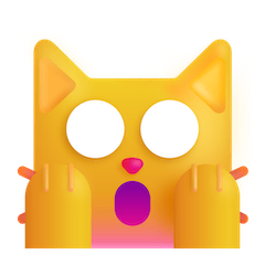 Vor Angst schreiende Katze Emoji Windows