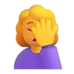 Mujer llevándose la mano a la cara Emoji Windows