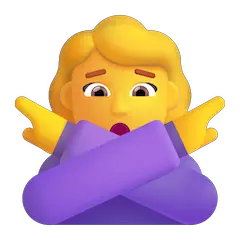 Mujer haciendo el gesto de “no” Emoji Windows
