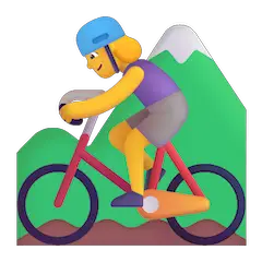 Woman Mountain Biking Emoji on Windows