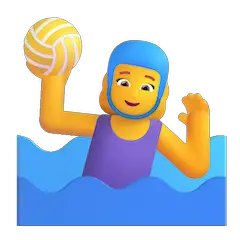 Frau, die Wasserball spielt Emoji Windows