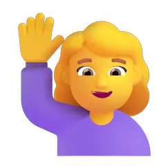 Mulher com a mão levantada Emoji Windows